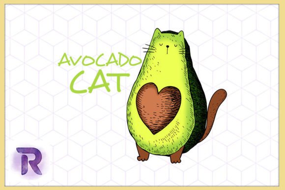 Avocado Cat for Cat Lover Sublimation