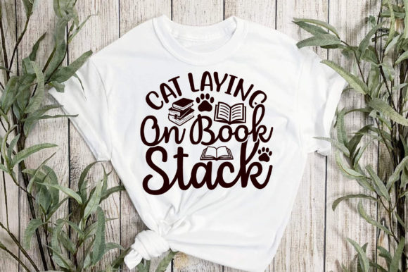 Cat Laying on Book Stack