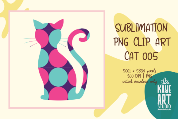 Cat Sublimation PNG Clip Art 005