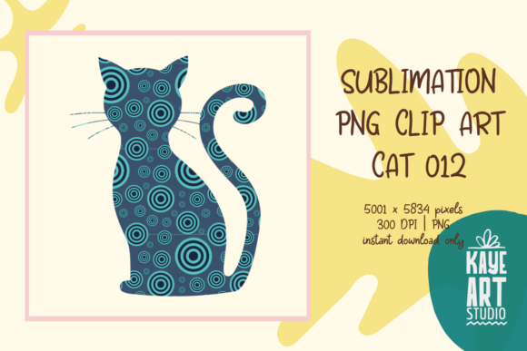 Cat Sublimation PNG Clip Art 012