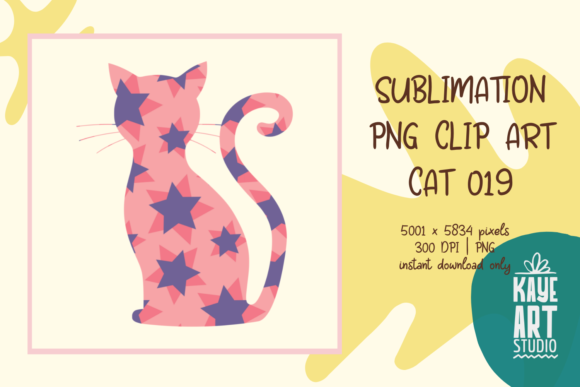 Cat Sublimation PNG Clip Art 019