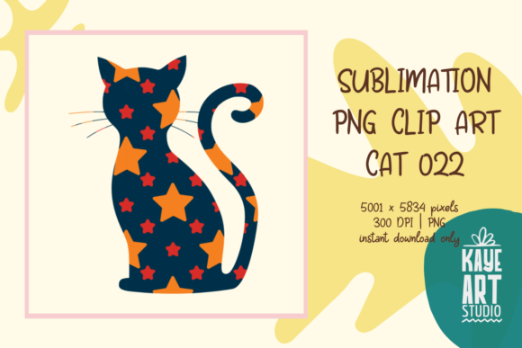 Cat Sublimation PNG Clip Art 022