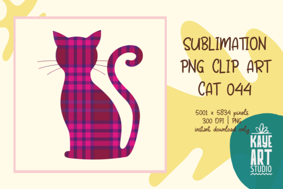 Cat Sublimation PNG Clip Art 044