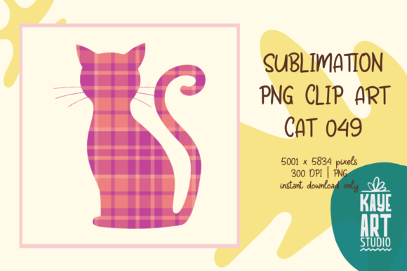 Cat Sublimation PNG Clip Art 049