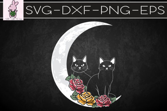 Cross Stitch Cat Galaxy Moon