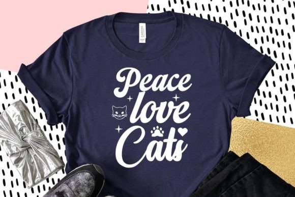 Peace Love Cats, Cat Typography Quotes