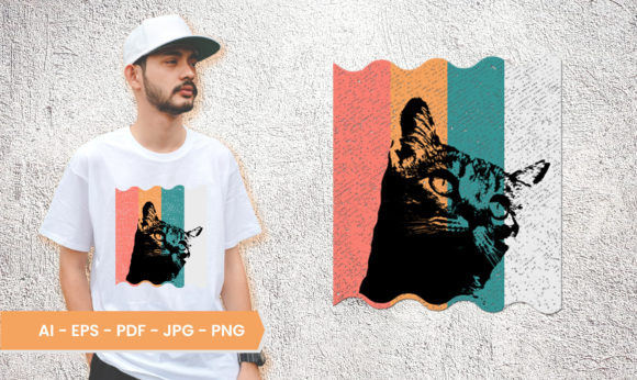 Retro Vintage Cat Silhouette