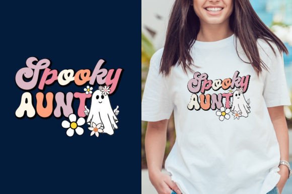 Spooky Aunt Retro Halloween Svg Design