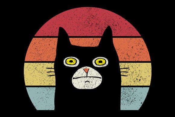 Surprised Cat Embroidery Design