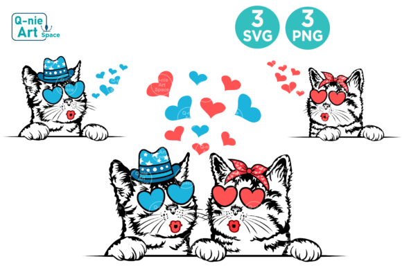 Valentine's Couple Cat Love